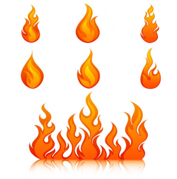 flames in drop shape and a line flame at floor Vector | Free Download