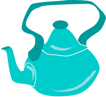 Blue Tea Kettle Tea Party Clip Art