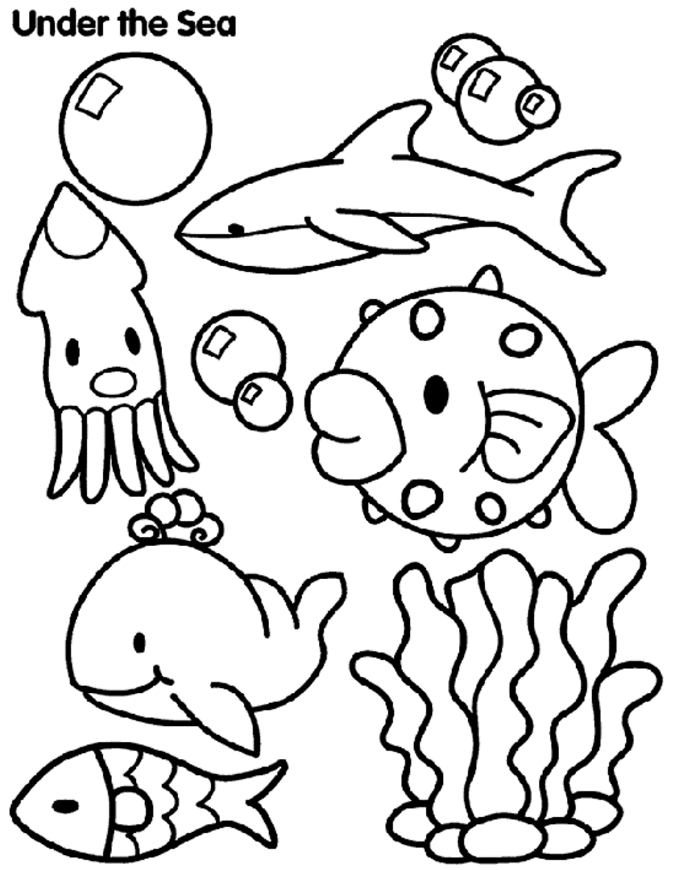Download Under The Sea Coloring Pages Of Sea Animals Or Print ...