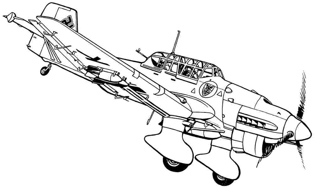 Military Airplane Coloring Pages 9