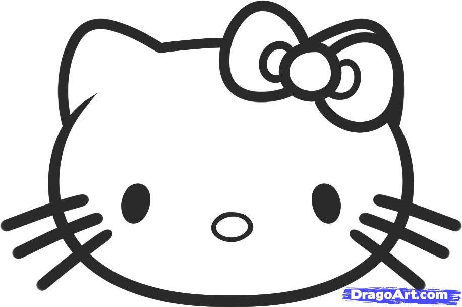 Easy Drawing Hello Kitty | kids drawing coloring page