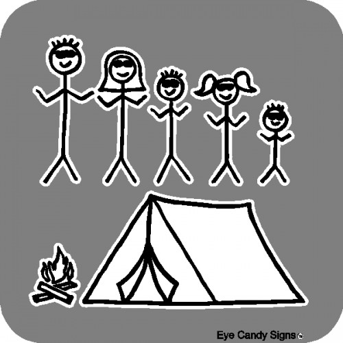 Camping Family Stick People Car Decals Graphics Stickers ...