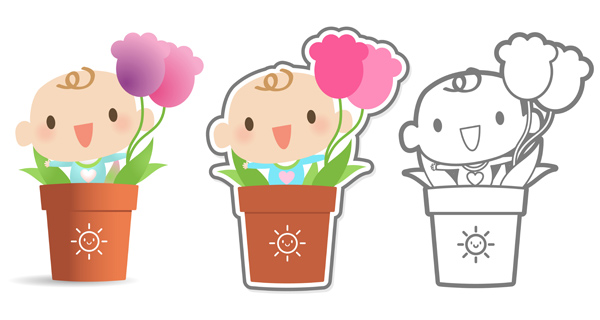 Serious baby Free Vector / 4Vector