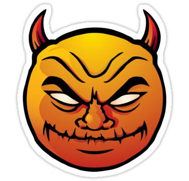 Red evil devil smiley " Stickers by Colin Cramm | Redbubble