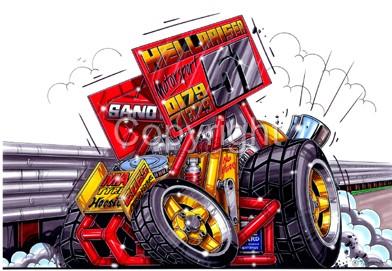 Sprint Race Car Cartoon Tshirt 4914 | eBay
