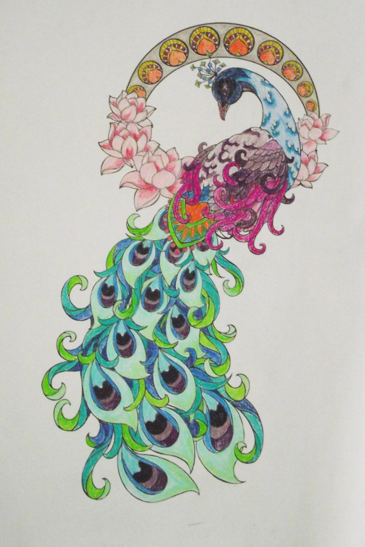 Art Nouveau Peacock by astraldreamer on DeviantArt