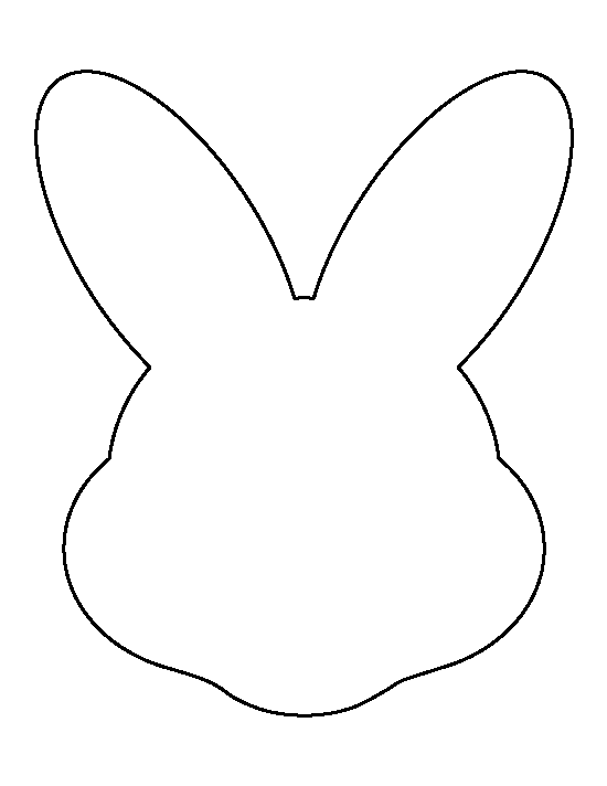 Easter Bunny face pattern. Use the printable outline for crafts ...