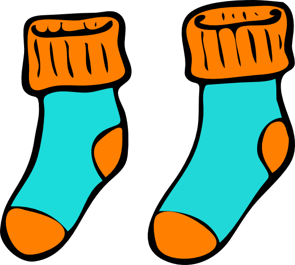 Turquoise Orange Sock Clip Art at Clker.com - vector clip art ...