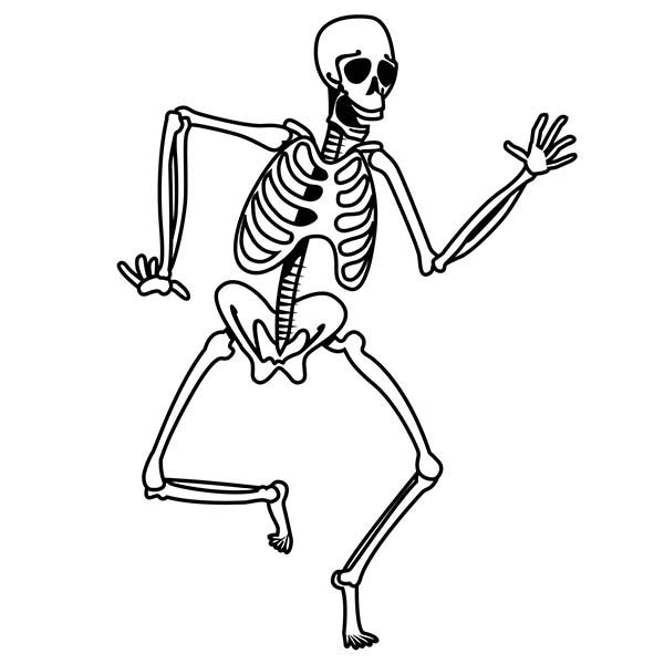 Awesome Skeleton Drawing Coloring Page | Kids Play Color