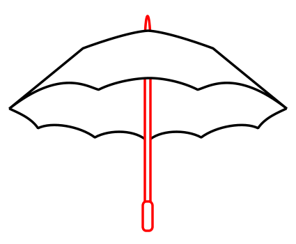 Drawing a cartoon umbrella