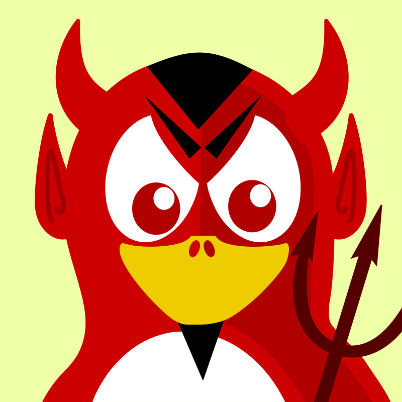 Clipart - devil penguin