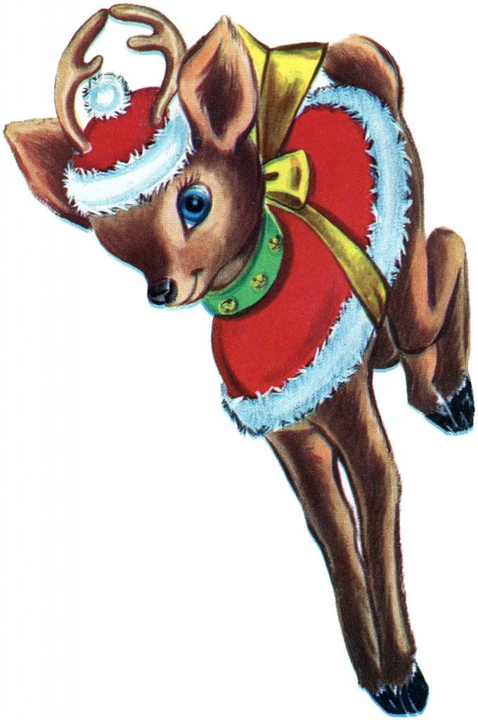 Retro Christmas Reindeer Image