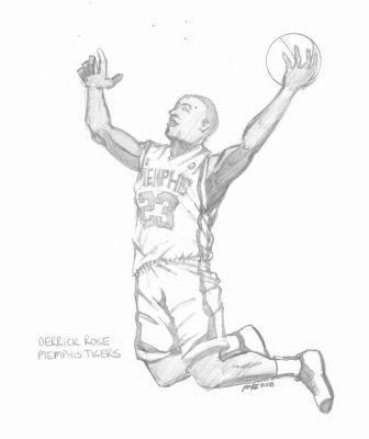 Paul's Gallery - Basketball Drawings/Derrick Rose of the Memphis ...