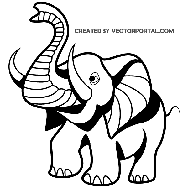 Cartoon Elephant Vector Image | Free Vector Graphics Download ...