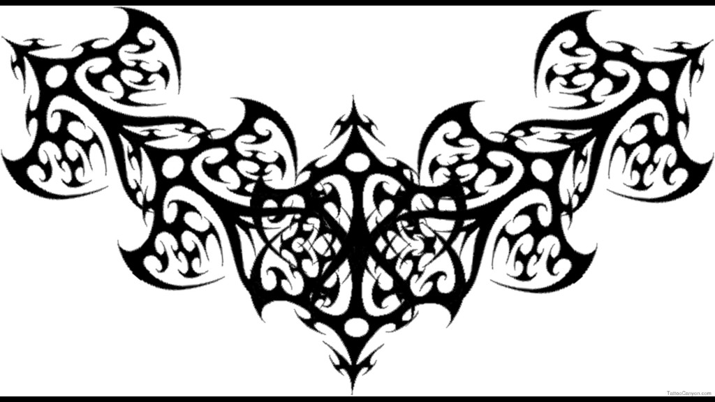 Gothic Black Wings Tattoo Design Picture #