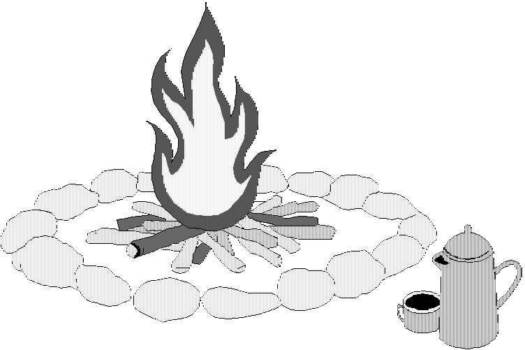 Campfire Clipart Black And White - Gallery