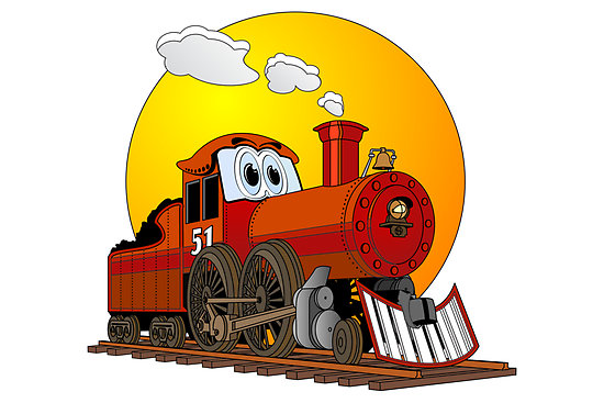 Red Train Locomotive Cartoon" by Graphxpro | Redbubble