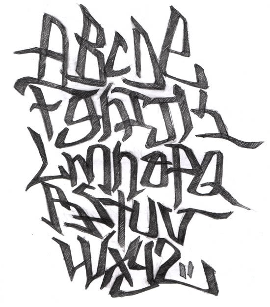 Abjad Graffiti Alphabet - Cliparts.co