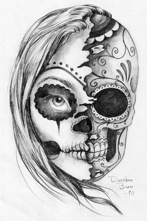 Sugar Skull Drawing | DrawingSomeone.com