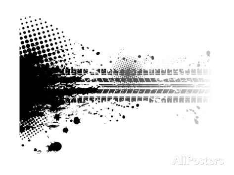 Grunge Tire Tracks Background Posters by LongQuattro at AllPosters.com