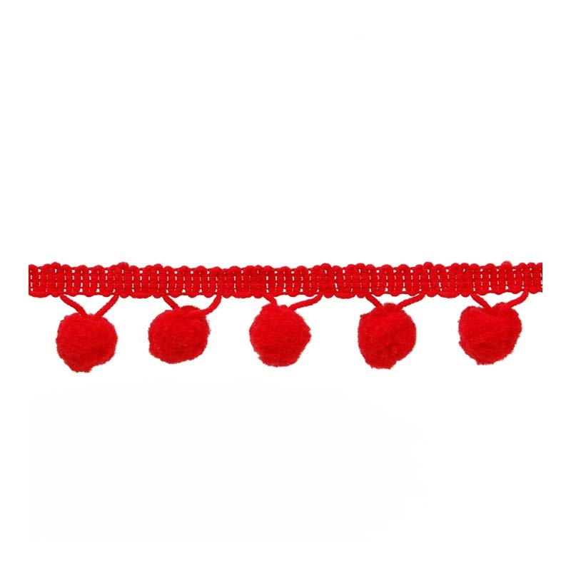 Pom Pom Trim Red 009 3cm - Dress Trim - Haberdashery