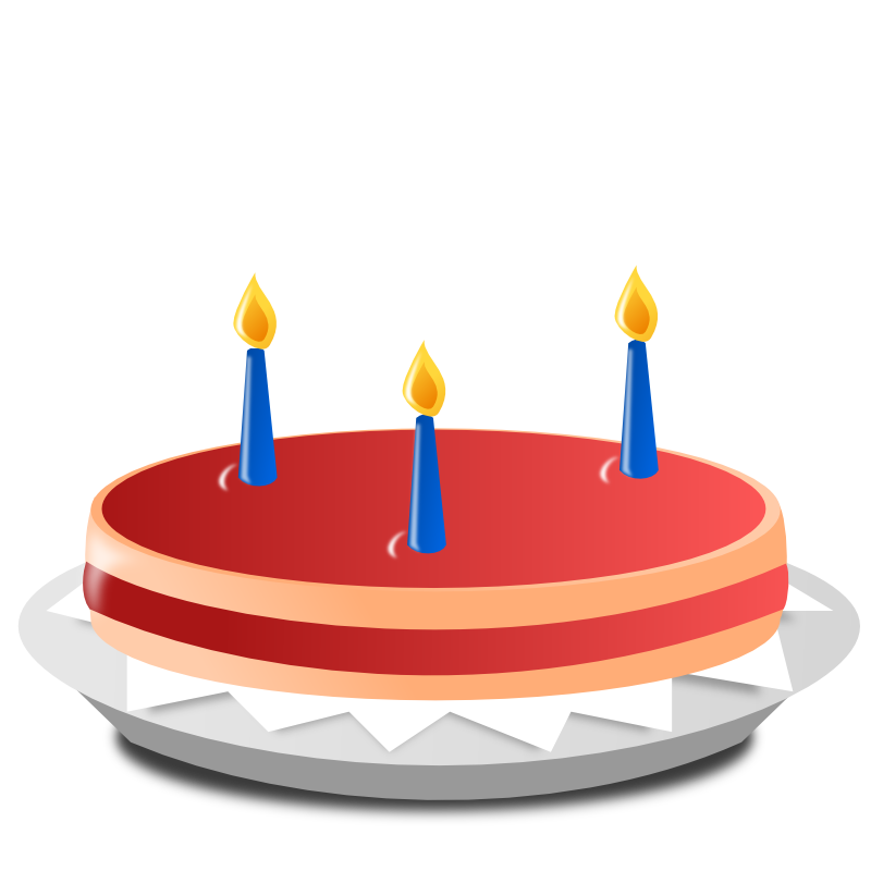 Clipart - 3 Candle Cake