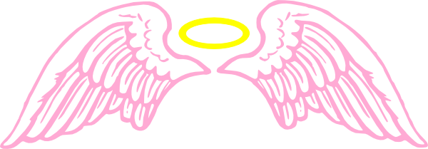 Pink Angel Wings With Halo Clip Art at Clker.com - vector clip art ...