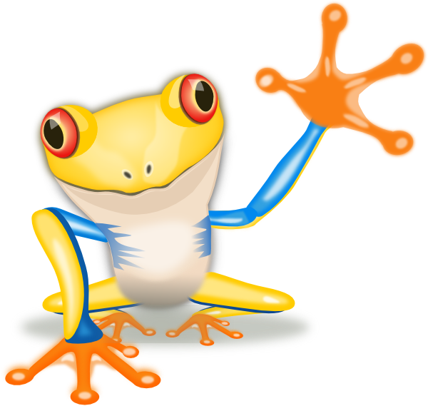 Waving Yellow Frog clip art - vector clip art online, royalty free ...