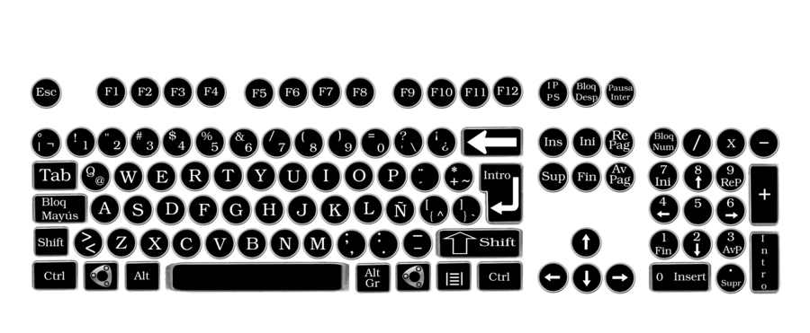 Vintage keyboard round keys by pendragon1966 on deviantART