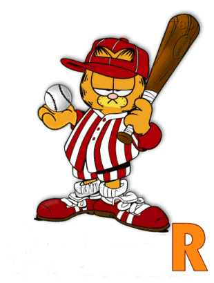 Garfield baseball Alphabet Graphics and Animated Gifs