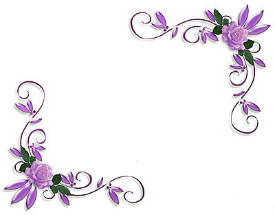 Magenta Flower Corner Vine Clip Art Icon - Free Icons