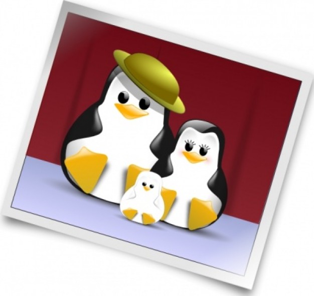 Happy Penguins Family Photo clip art Vector | Free Download