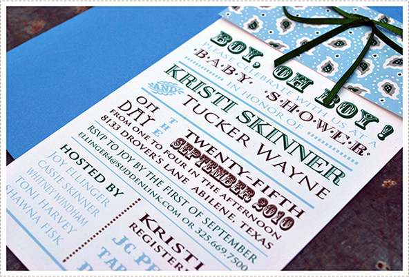 Memento Designs » Baby Boy Shower Invitation