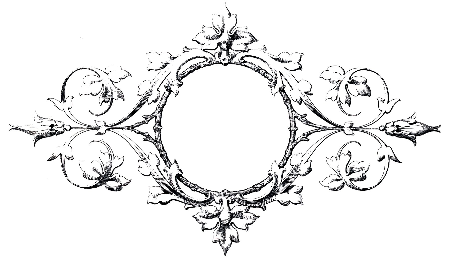 Stunning Scrolls Frame Image! - The Graphics Fairy