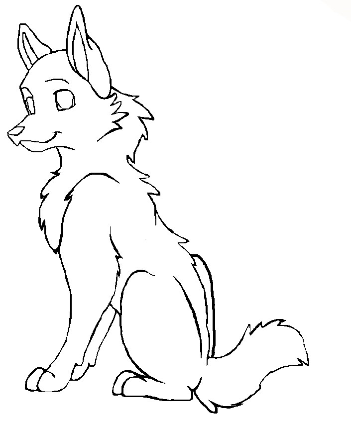 Wolf Outline Drawing - AZ Coloring Pages