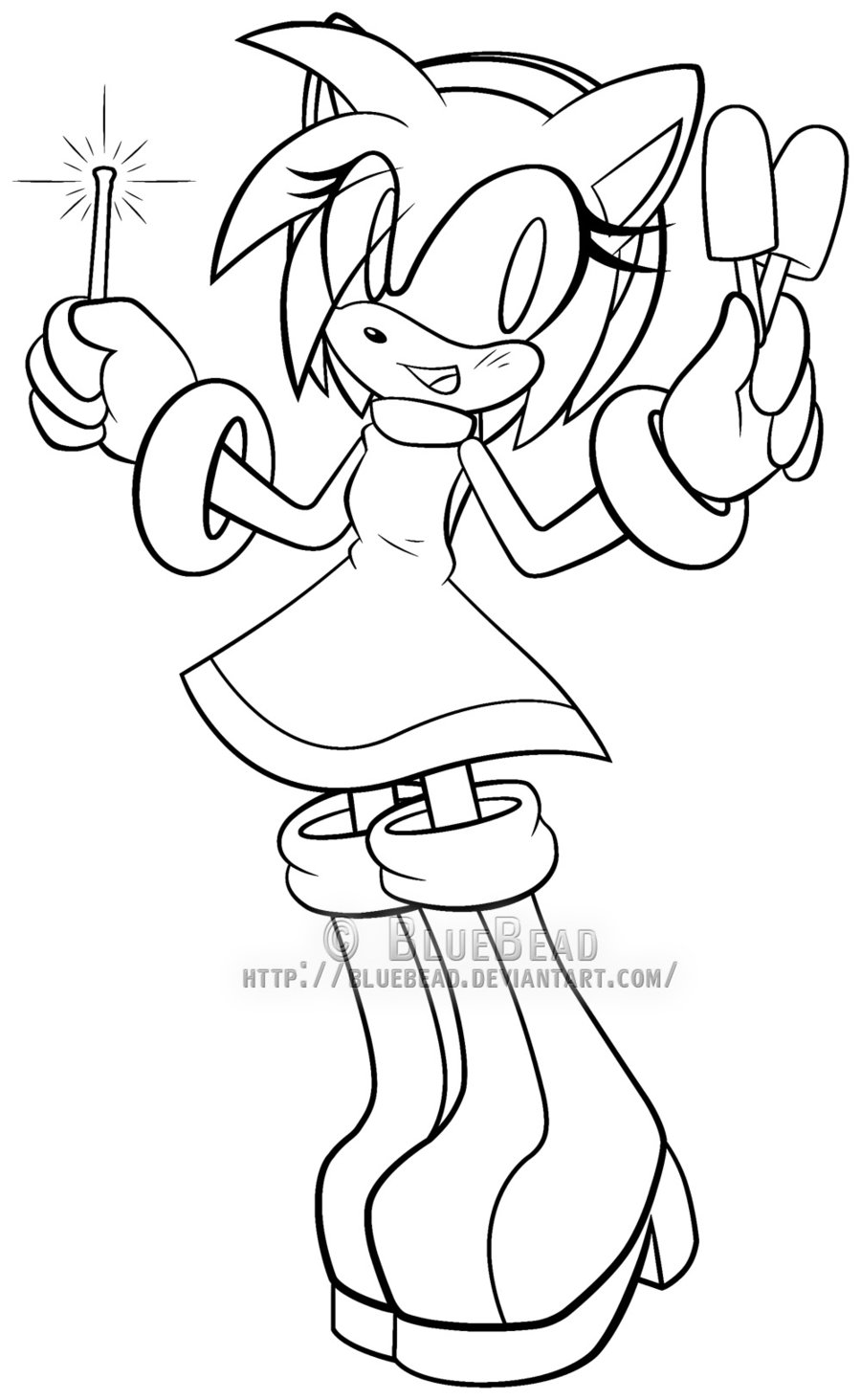 Amy Rose Line Art by MeredithSGA on DeviantArt