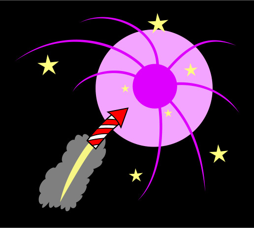 Drawing cartoon fireworks