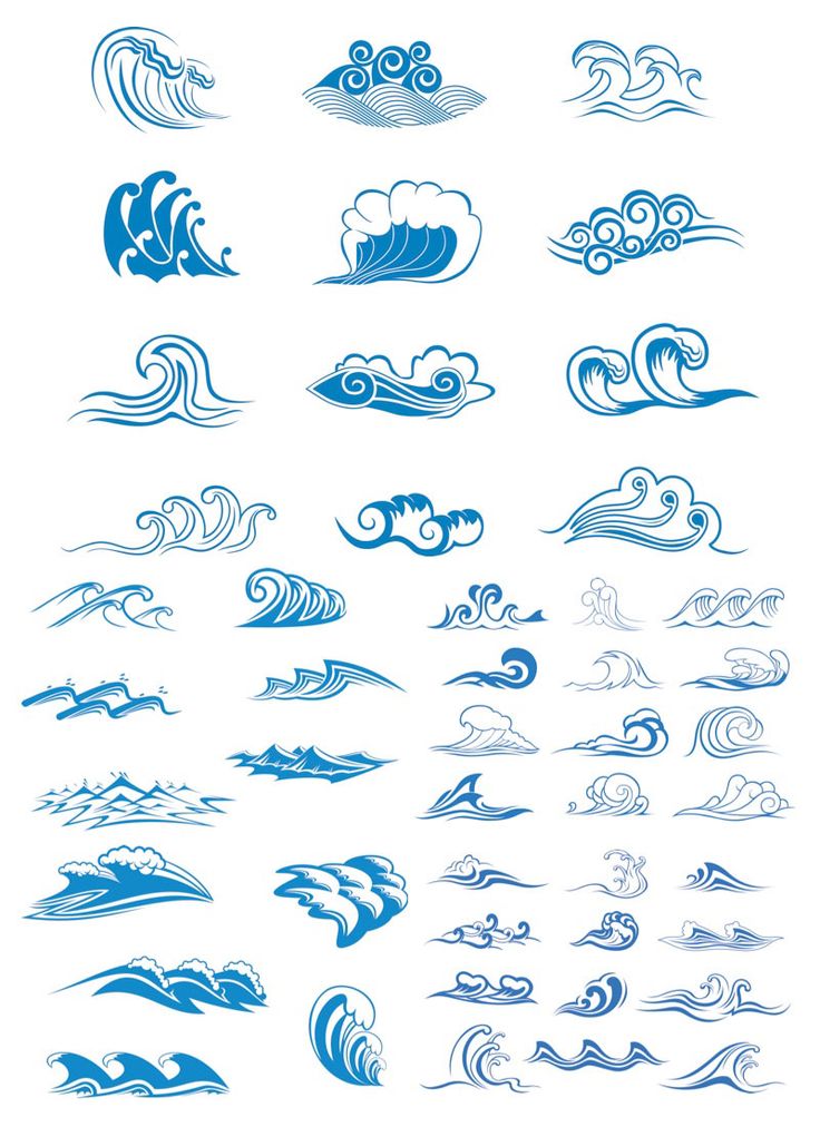 vector | Sea waves symbols vector | Vector Graphics Blog | eee ...