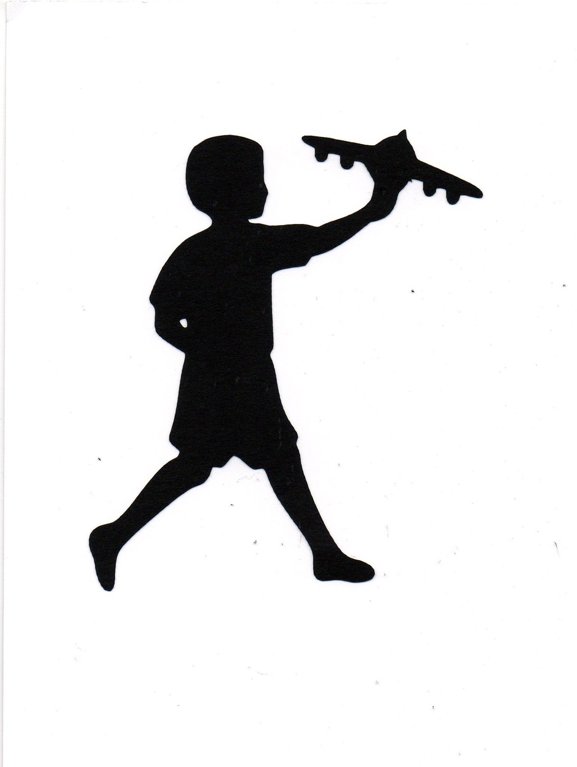 Boy Playing with airplane Child Silhouette by simplymadescrapbooks