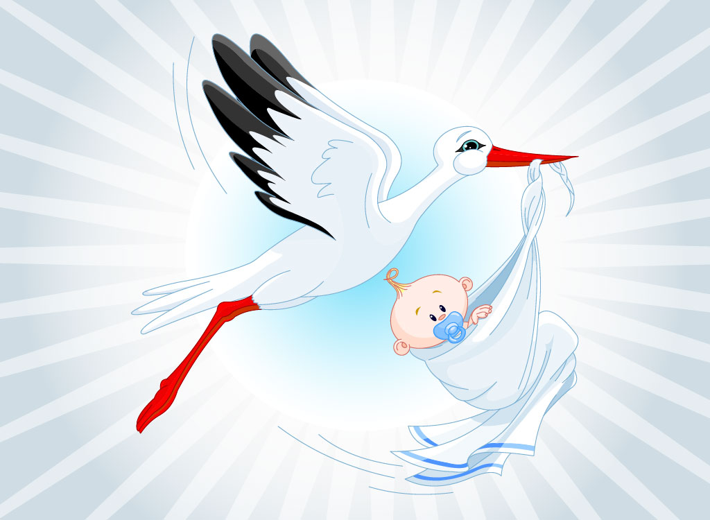 Stork And New Baby - ClipArt Best