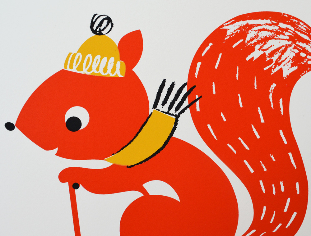 Scooting Squirrel Limited Edition Screen print / Ketchup on Everything