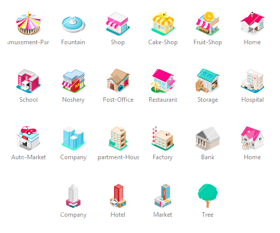 Seanau Icon Set | 3D Vector Building Icons Set