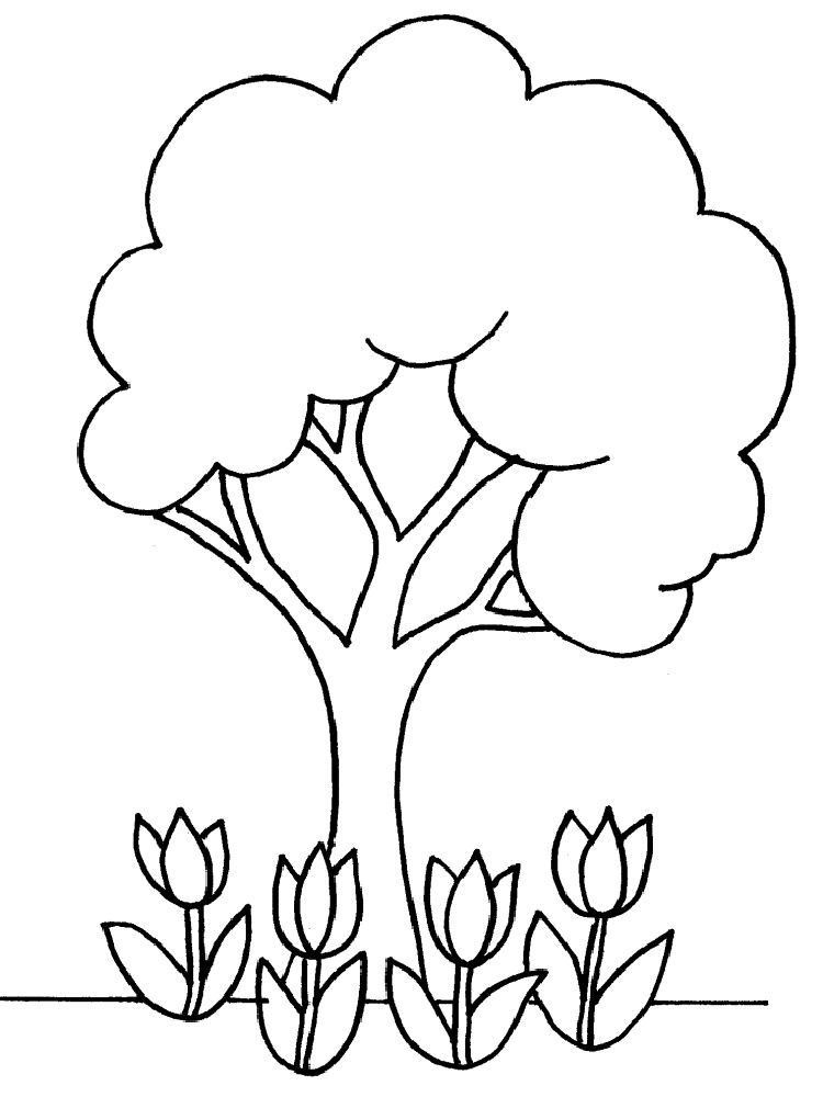 Cartoon trees Colouring Pages