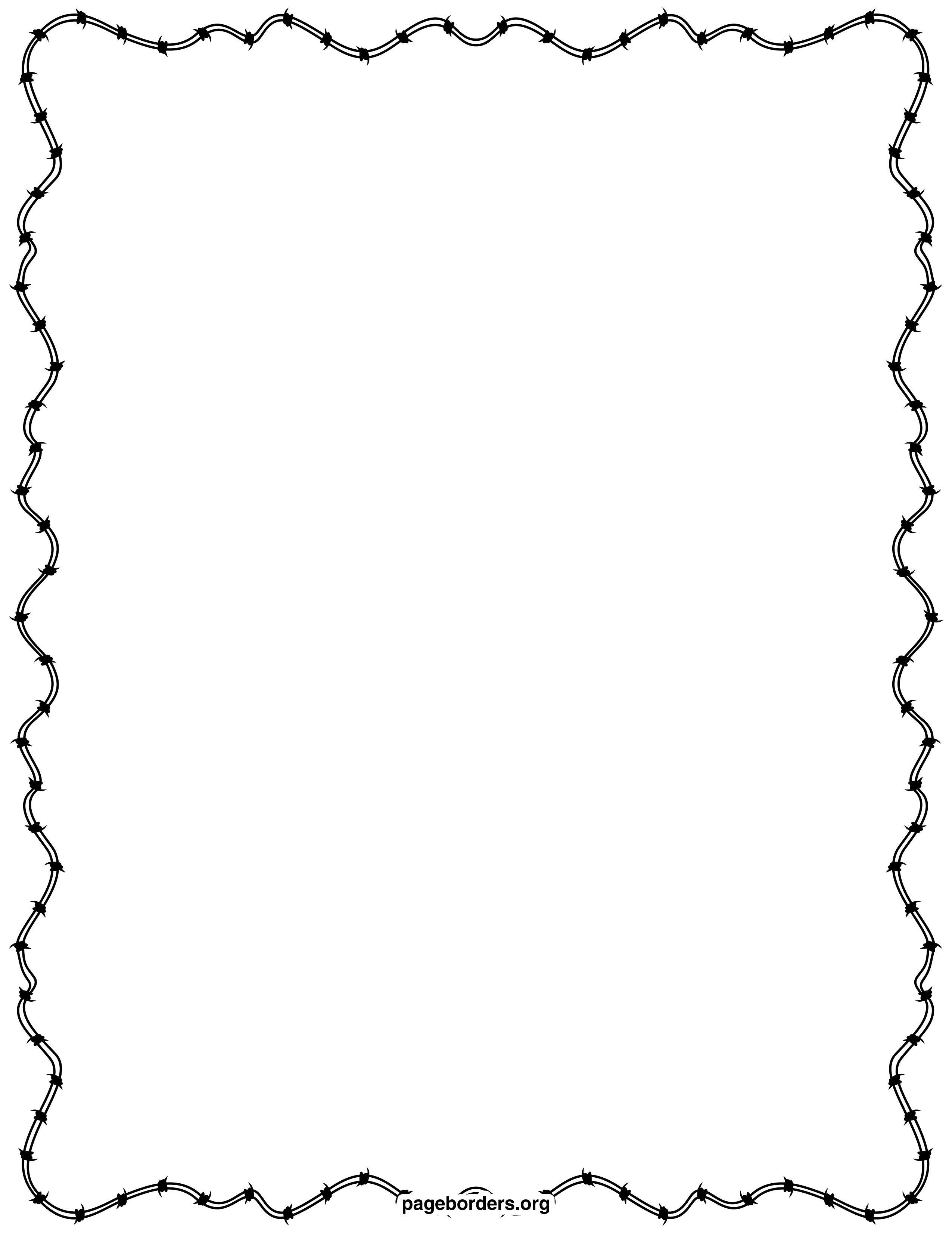 Barbed Wire Border: Clip Art, Page Border, and Vector Graphics