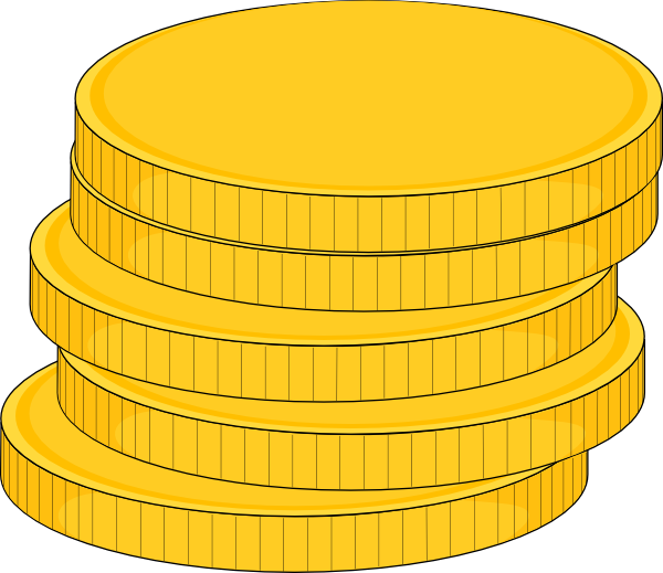 Money Stack Of Coins clip art - vector clip art online, royalty ...