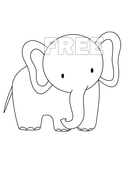 Elephant outline clip artfree clip art | free clip art