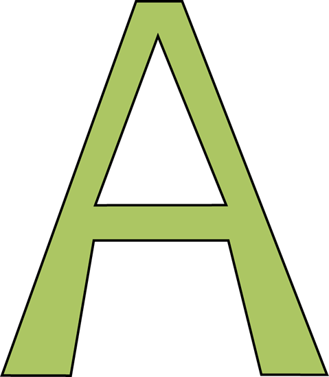 Green Letter A Clip Art - Green Letter A Image