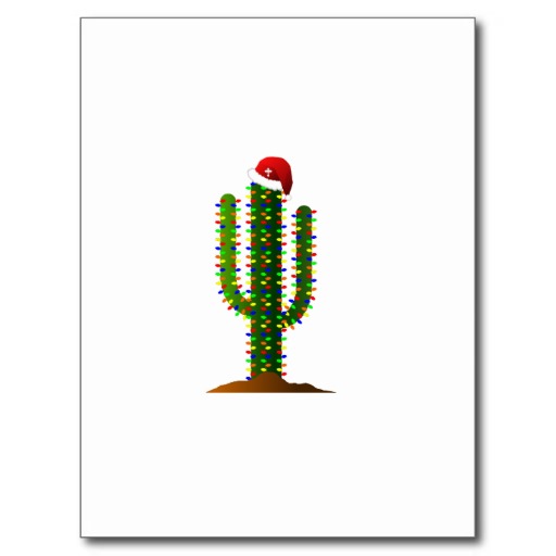 Arizona Saguaro Cactus Christmas Lights Postcard | Zazzle