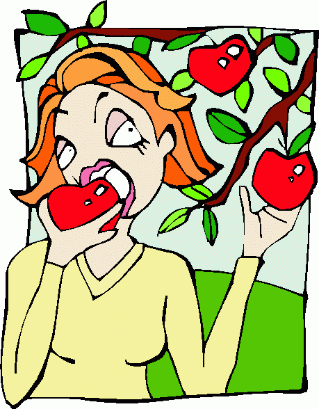 woman_eating_apple_1 clipart - woman_eating_apple_1 clip art