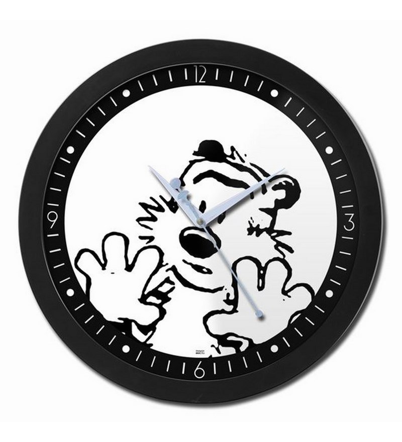 Bluegape Calvin And Hobbes Cartoon Sketch Glass Wall Clock by ...
